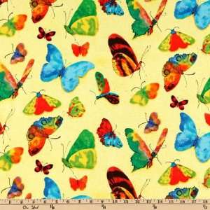  45 Wide Wing It Butterfly Song Yellow/Multi Fabric By 