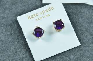 Kate Spade NEW YORK Purple gumdrop gold stud earrings  