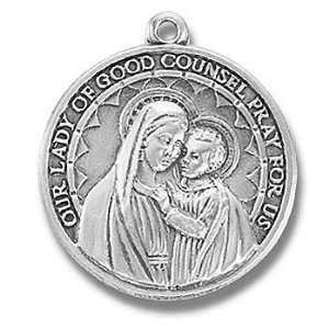 of Good Counsel w/18 Chain   Boxed St Sterling Silver Saint Religious 