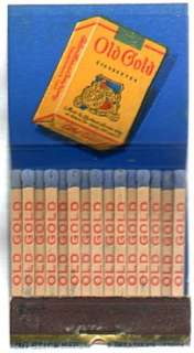   OLD GOLD CIGARETTES Printed Sticks Front Strike Matchbook  