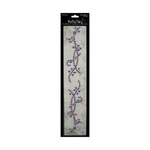  Bling Self Adhesive Rhinestone Floral Strips 2/Pkg Purple 