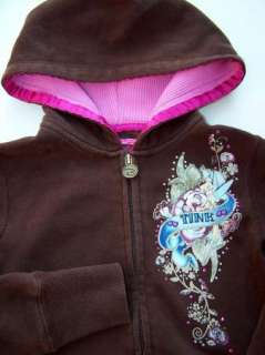Disney Tinkerbell Girl Brown Zip up Sweatshirt Hoodie 7  