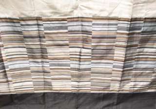 ECLIPSE Shower Curtain Silver Gray Brown Black Banded Stripes Solid 