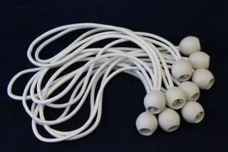 100 11 WHITE BALL BUNGEE CORD TARP CANOPY TIE DOWNS NEW  