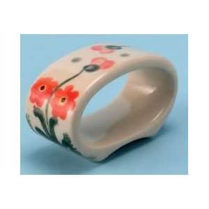  Polish Pottery Napkin Ring 2 H x 1 W