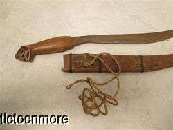 US WWII PHILIPPINES FILIPINO FIGHTING KNIFE CARVED TRENCH BOLO VET 