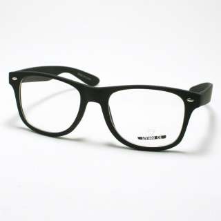   Geek Eyeglasses Retro Style Clear Lens MATTE Rubber BLACK Thick Frame