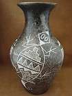   American Pottery Horse Hair Vase by Gary Yellow Corn Acoma Indian