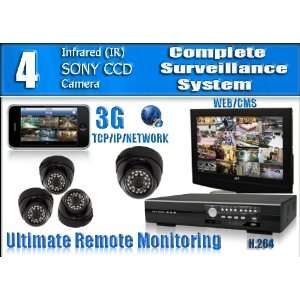  System 4 Channel Complete Home Security Camera System Network Remote 