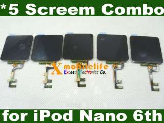 5pcs Touch Digitizer LCD Display Screen Assembly for iPod Nano 6th Gen 