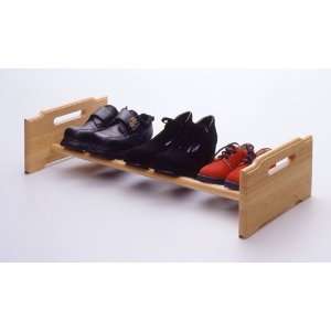  Stackable Shoe Rack with Handles in Natural Finish