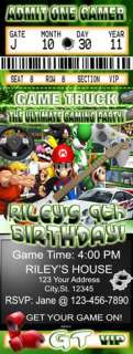 GAME TRUCK VIDEO GAMES BIRTHDAY PARTY VIP INVITATIONS FAVORS  