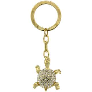 Gold Tone Turtle Tortoise Key Chain, Key Ring, Key Holder, Key Tag 