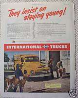 INTERNATIONAL TRUCKS FIRESTONE TIRE VINTAGE ADS 1952  