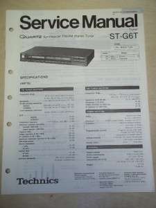 Technics Service/Repair Manual~ST G6T Stereo Tuner  
