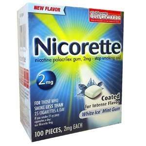  NICORETTE GUM WHITE ICE 2MG 100 EACH Health & Personal 