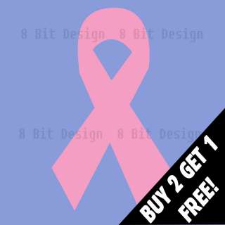 Breast Cancer Ribbon Decal Vinyl Window Sticker Car Laptop Survivor 