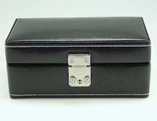   Champ Collection Genuine Black Leather 4 Watch Case Holder Box  