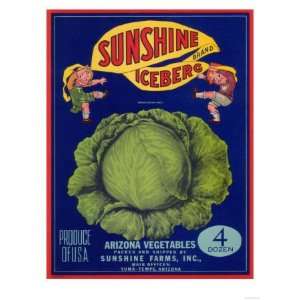  Sunshine Vegetable Label   Yuma Premium Poster Print 