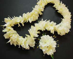Hawaiian White Ginger Flower Silk Lei  