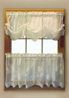 Lee Anne Floral Lace Tiers or Valance  