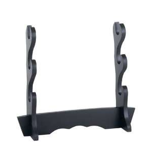  Wooden Sword Stand, Holds 3 Swords, Black Sports 