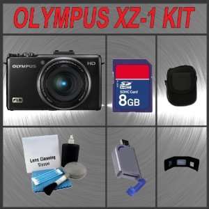 com Olympus XZ 1 Digital Camera (Black) with 8GB Card + Carrying Case 