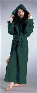 Womens Hooded Full Length Long Turkish Terry Cotton Bathrobe With Hood 