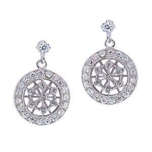   Tiffany Inspired Dangling Lacy CZ. Diamond Earrings Jewelry