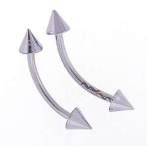   Titanium Eyebrow Spikes   16g   11mm x 4mm Spike (Sold as Pair