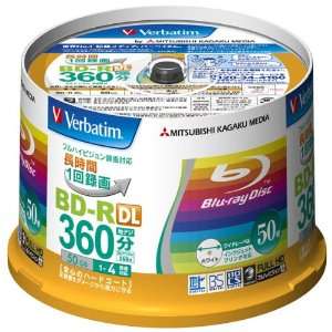  Verbatim Blu ray Disc 50 Spindle cake pack   50GB 4X Speed BD R DL 