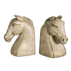  Uttermost 7 Inch Equestrian Bookends (Set of 2) Antique 