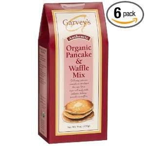 Garveys Organic Pancake & Waffle Mix, 9 Ounce Boxes (Pack of 6 