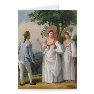 Free West Indian Creoles in elegant dress, c.1780 (oil on canvas) by 
