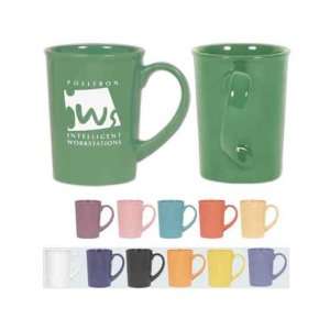 Swirl   White   Ceramic mug with a swirled handle, 16 oz. BPA free 