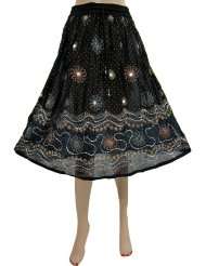 Womens Bollywood Designer Sequin Skirt Womens Boho Black Skirts 28