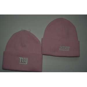  NFL New York Giants Large Cuffed Pink Ladies Womens Beanie Hat 